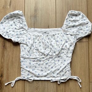 Hollister Floral Ruched Bust Crop Top Size Small